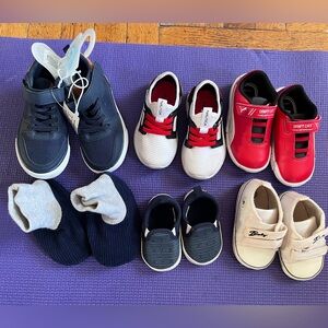 Red and White Kids Sneakers